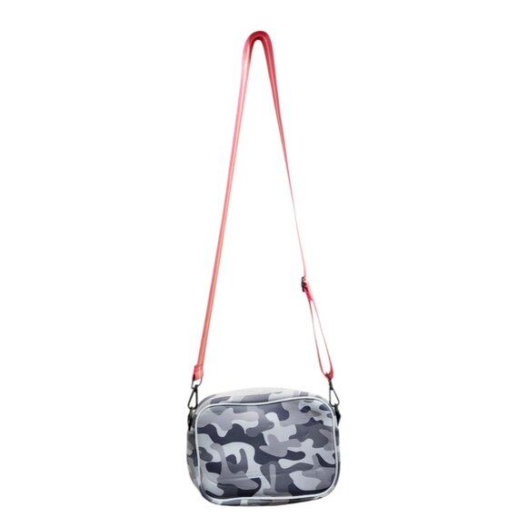 Haute Shore Drew Rise Compact Neoprene Crossbody Bag White Grey Camo - Picture 4 of 12